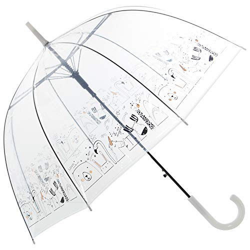 TIENDA EURASIA® Paraguas Transparente - Diseño Original - Frases Divertidas - Apertura Automática - ø85x84cm (Animales)