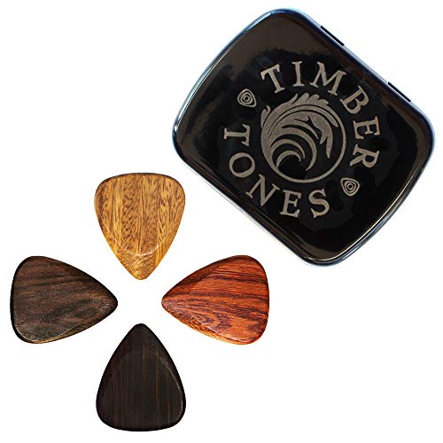 Timber Tones Picks TTEGT4 - Púa Madera Tonos Guitarras eléctricas (Estaño de 4)
