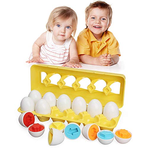 TINOTEEN Forma de Color Juguetes a Juego Huevo de Pascua Aprendizaje Educativo Juguete Infantil para niños pequeños por más de 18+ Meses