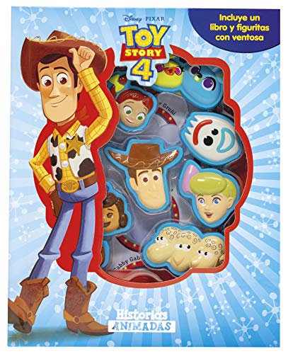 Toy Story 4. Historias animadas: Incluye un libro y figuritas con ventosa