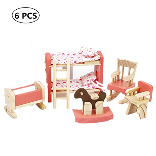 TOYMYTOY Muñecas de Muebles de Madera de Dormitorio de Niños Juguete para Niño Bebé TOYMYTOY Muñecas de Muebles de Madera de Dormitorio de Niños Juguete para Niño Bebé
