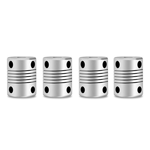 UEETEK Acoplamientos flexibles del eje 4pcs 5mm a 8m m Acoplador del motor de pasos Acoplamiento de la aleación de aluminio para la máquina del CNC de la impresora de RepRap 3D UEETEK Acoplamientos flexibles del eje 4pcs 5mm a 8m m Acoplador del motor de pasos Acoplamiento de la aleación de aluminio para la máquina del CNC de la impresora de RepRap 3D