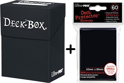 Ultra Pro Deck Box + 60 Small Size Protector Sleeves - Black - Yu-Gi-Oh! - Japanese Mini