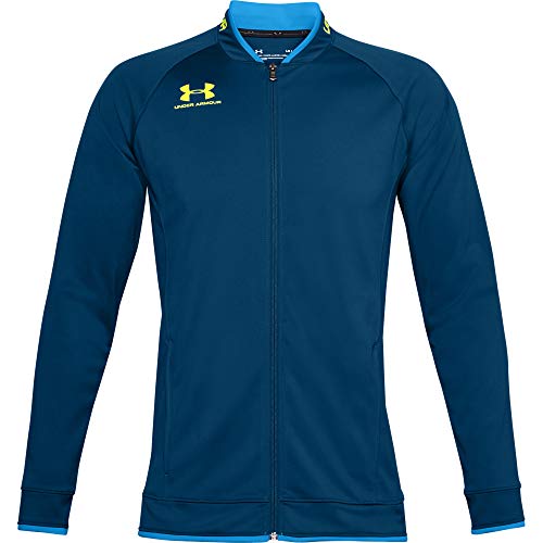Under Armour Challenger III Jacket, chaqueta de hombre para hacer deporte, ropa de deporte de hombre inspirada en las chaquetas bomber hombre, azul (Graphite Blue/Electric Blue/Yellow Ray(581)), MD