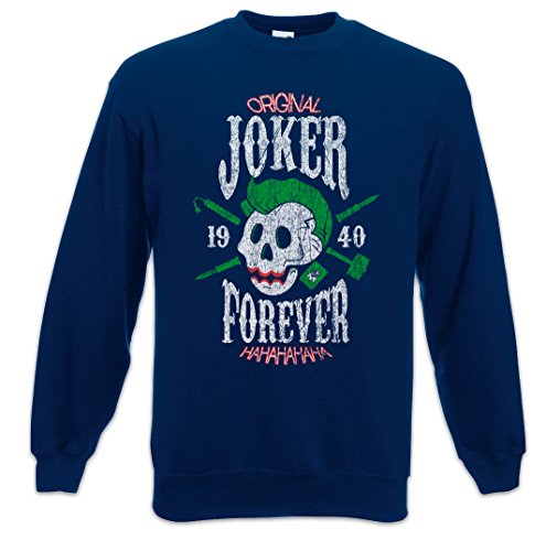 Urban Backwoods Joker Forever Sudadera para Hombre Sweatshirt Pullover Azul Talla L