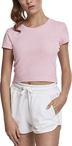 Urban Classics Ladies Stretch Jersey Cropped tee Camiseta, Rosa (Barbie Pink 01689), Large para Mujer