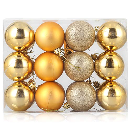 Uten 24 Traje de Bola de Navidad galvanizado 6 cm - Dorado