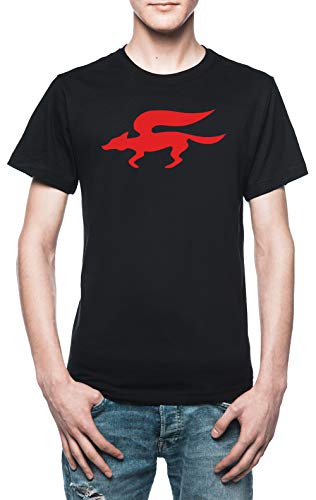 Vendax Estrella Zorro Equipo Retro Logo Camiseta Hombre Negro