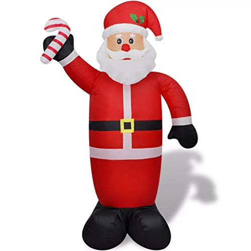 vidaXL Papa Noel Inflable 240 cm Luces LED Tela Plastico Santa Claus Hinchable