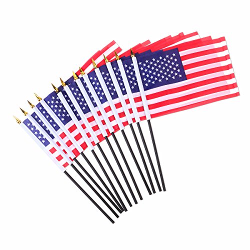 VORCOOL Banderas de la Mano Americana de la Bandera de los EEUU 12pcs