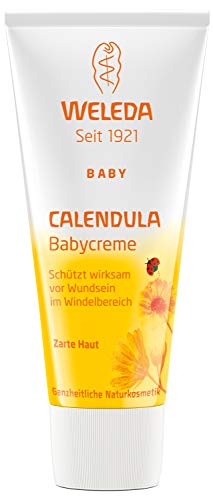 Weleda Crema de caléndula para bebés, ungüento para heridas de cosméticos naturales para la protección de la piel sensible del bebé en el área del pañal, la piel irritada y el dolor (1 x 75 ml)