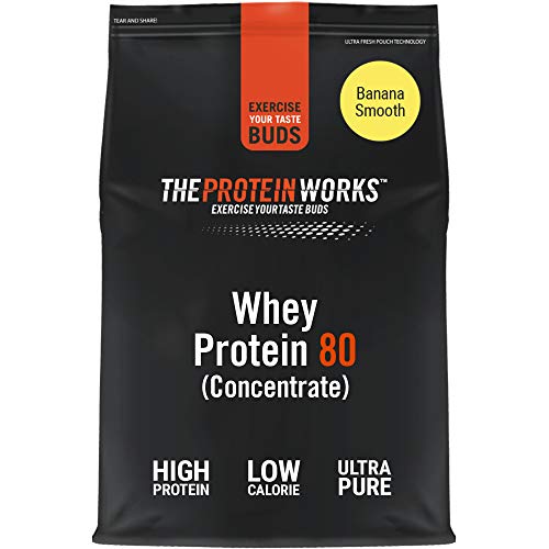 Whey Protein 80 | 82% De Proteína | Batido Alto En Proteínas & Bajo En Azúcares | THE PROTEIN WORKS | Plátano Suave | 1kg