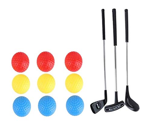Wj Pack de Juego de Golf de 15 Piezas para niños de Metal Productos de Golf Práctica Juego de Golf Juguetes de Golf para Interiores y Exteriores