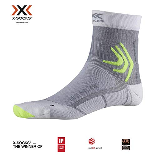 X-Socks Bike Pro Mid Socks, Unisex Adulto, Arctic White/Dolomite Grey, 42-44