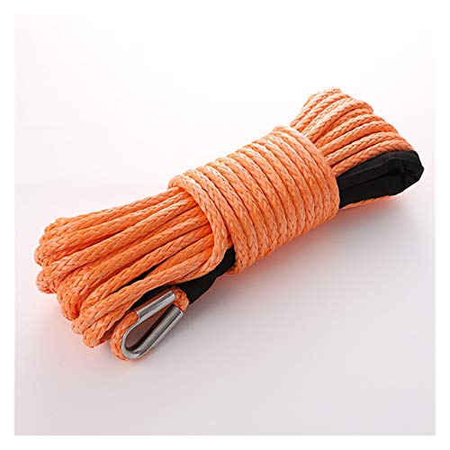 YEZIB Cable de cabrestante ATV/UTV 9.5mm * 26m Off-Road Winch Rope Traction Traction Rope Rescue Trailer Remoler Rope Ultra High Rope Molecular (Size : Orange9.5mmX26m)