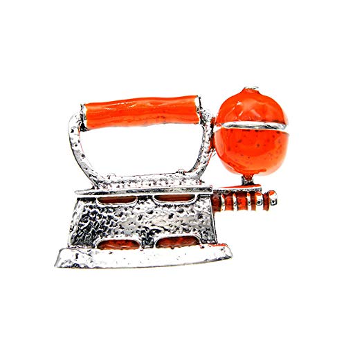 YJRIC Broche Pin de Plancha de Vapor esmaltado Unisex Mujeres y Hombres Broches Pin de diseño Creativo Joyería de Moda 4 Colores Disponibles, Naranja