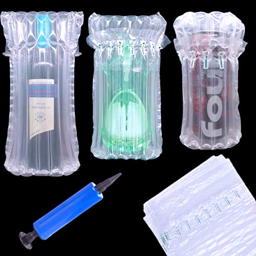 YuChiSX 14 Pieza Protectores de Botellas de Vino, Bolsas de Burbujas inflables de Bomba de Aire Reutilizables, Columna de Aire Inflable para Embalaje, para un Transporte Seguro del Embalaje