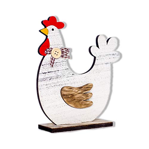 zrshygs - Figura decorativa de gallina con forma de gallina y huevo de Pascua