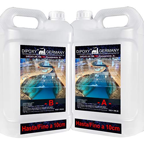 13,2 kg Resina epoxi 2C, hasta 10 cm, DIPOXY-2K-700PRO, Epoxy dos componentes Resina epoxi transparente para mesa, suelo, joyería, formas de acuario, UV 13,2 kg Resina epoxi 2C, hasta 10 cm, DIPOXY-2K-700PRO, Epoxy dos componentes Resina epoxi transparente para mesa, suelo, joyería, formas de acuario, UV