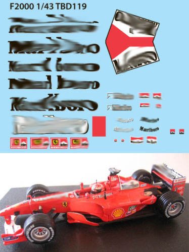 1/43 Ferrari F1 F2000 2000 Michael Schumacher Sponsor Decals TB Decal TBD119