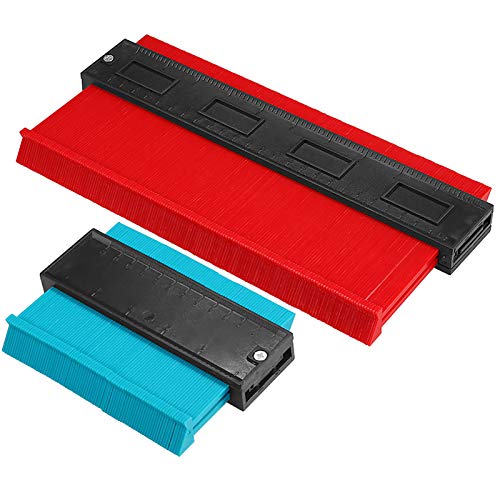 2 piezas de perfilador de plástico, máquina copiadora de perfiles herramienta de regla de medición de forma de copia de perfil para perfilador de carpintería (10 pulgadas rojo 5 pulgadas azul) 2 piezas de perfilador de plástico, máquina copiadora de perfiles herramienta de regla de medición de forma de copia de perfil para perfilador de carpintería (10 pulgadas rojo 5 pulgadas azul)