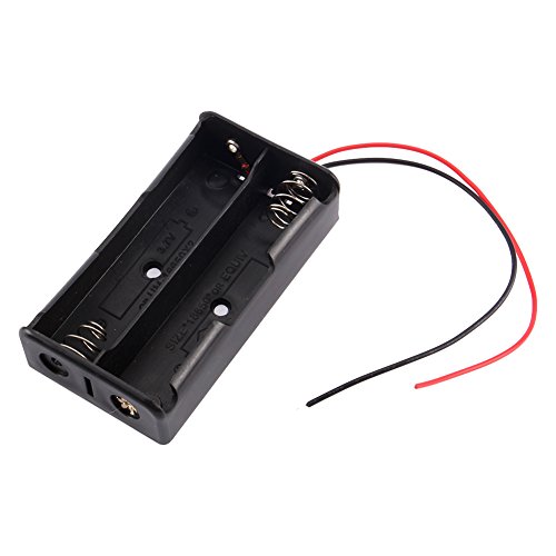 3.7V 18650 soporte de batería, 2 lotes de batería recargable caja de almacenamiento de plástico con cables 3.7V 18650 soporte de batería, 2 lotes de batería recargable caja de almacenamiento de plástico con cables