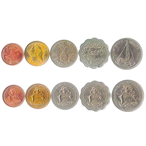 5 Monedas Diferentes - Moneda Antigua De Bahamas Coleccionable para Coleccionar Libros - Conjuntos Únicos De Dinero Mundial - Regalos para Coleccionistas