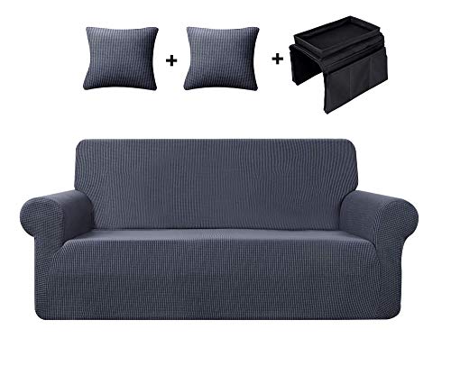 ACENDRATTI Funda de Sofá Elástica Antideslizante Gris 2 Plazas (145-185 cm) + 2 Fundas de Cojines + Organizador (Gris, 2 Plazas) ACENDRATTI Funda de Sofá Elástica Antideslizante Gris 2 Plazas (145-185 cm) + 2 Fundas de Cojines + Organizador (Gris, 2 Plazas)