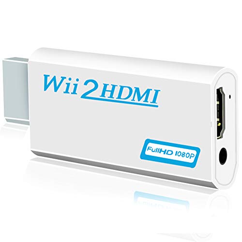 Adaptador de Wii a HDMI, convertidor de Wii a HDMI, convertidor de Wii a HDMI, 3,5 mm, convertidor de audio a HDMI 720P 1080P HD para Wii (NTSC, PAL 480i, 480p, 576i) / Smart HDTV / monitor proyector