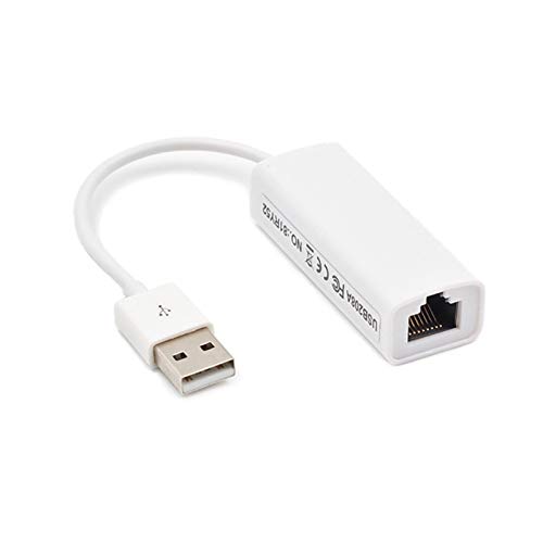 Adaptador Ethernet Jsdoin, USB 2.0 a 10/100, adaptador de red USB a RJ45 Lan para Nintendo Switch, Wii, Wii U, Macbook, Chromebook, Windows 10, 8.1, Mac OS 10.13, Surface Pro Linux (blanco)