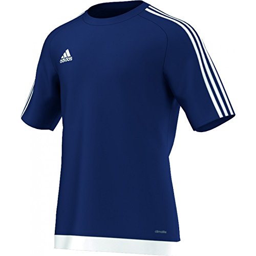 adidas Estro 15 JSY - Camiseta para hombre, color azul oscuro/blanco, talla L
