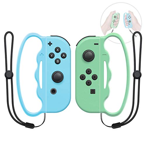 Agarre de boxeo para Nintendo Switch Joy-Con Fitness Boxing Game, ajuste Boxeo Accesorios Mango para Adultos y Niños, 2 paquetes (verde claro y azul)