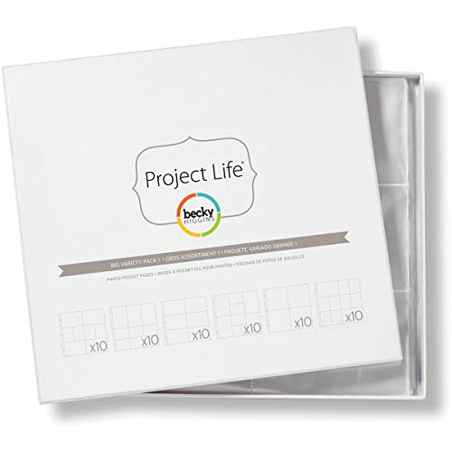 American Crafts Project Life Variety Becky Higgins Photo Pocket Pages, Plastic, Transparent, Pack of 60