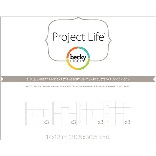 American Crafts Project Life Variety Photo Pocket Pages, Plastic, Transparent, Pack of 12
