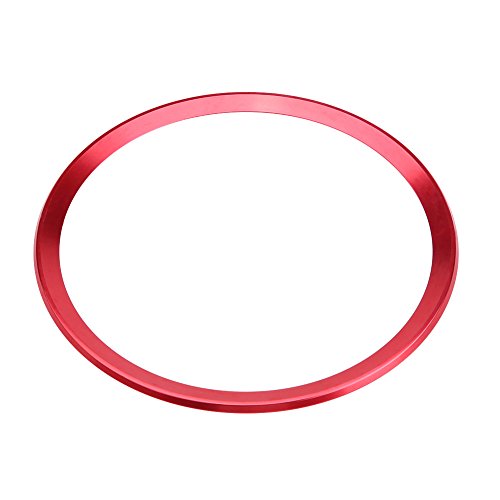 Anillo de dirección del coche Centro de la cubierta del anillo de ajuste, Aleación de cromo de aluminio Decoración Marco del marco para A1 A3 A4 A5 A6 Q3 Q5(Rojo)
