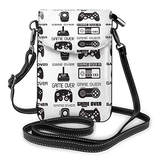 AOOEDM Bolso cruzado para teléfono celular Game Over Bolso de cuero multicolor de PU para mujer con correa ajustable AOOEDM Bolso cruzado para teléfono celular Game Over Bolso de cuero multicolor de PU para mujer con correa ajustable