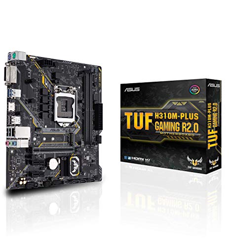 ASUS TUF H310M-PLUS Gaming R2.0 - Placa Base Gaming mATX Intel de 8a y 9a Gen. LGA1151 con iluminación Aura Sync RGB, Soporte DDR4 2666MHz y 20Gbps en el Puerto M.2