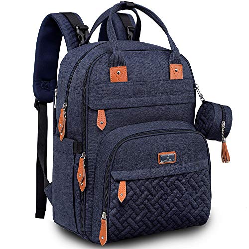 BabbleRoo Mochilas de Pañales para Bebé, Gran Capacidad Mochila de Cambio Bolsa para Pañales con Cambiador y Porta Chupones para Mamá y Papá (azul marino) BabbleRoo Mochilas de Pañales para Bebé, Gran Capacidad Mochila de Cambio Bolsa para Pañales con Cambiador y Porta Chupones para Mamá y Papá (azul marino)