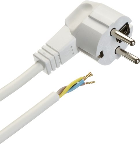 Bachmann 304.285 - Cable con enchufe tipo F (3G1,00, 3 m), color blanco