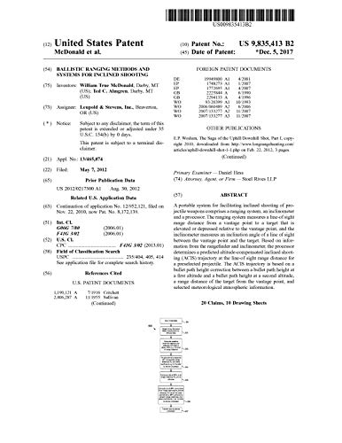 Ballistic ranging methods and systems for inclined shooting: United States Patent 9835413 (English Edition)