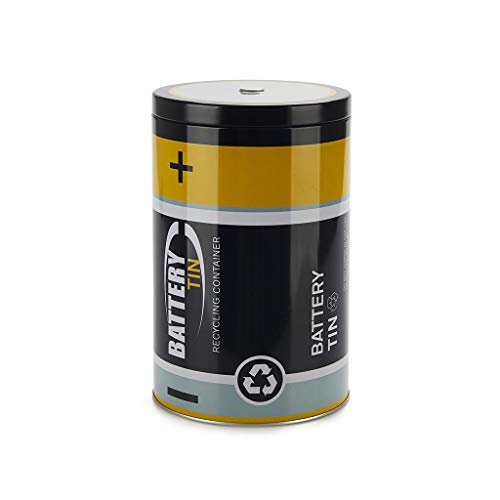 Balvi Contenedor Pilas gastadas Battery Tin Color Negro para Reciclar y Ayudar a Mantener el medioambiente Lata 19x12x12 cm Balvi Contenedor Pilas gastadas Battery Tin Color Negro para Reciclar y Ayudar a Mantener el medioambiente Lata 19x12x12 cm