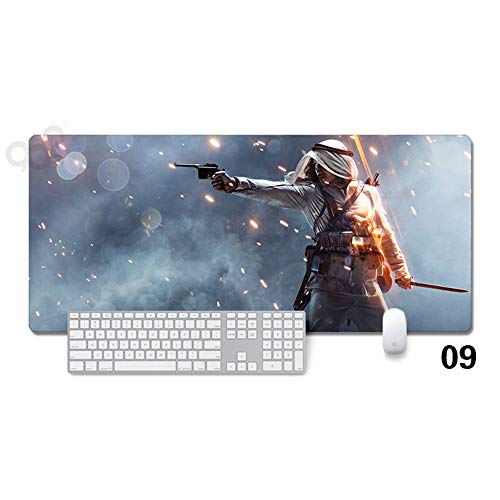 Battlefield 1 900X400Mm Teclado Mouse Pad, Extended XXL Alfombrilla De Ratón para Juegos Profesional Grande con Base De 3 Mm De Grosor, I Mouse Mat