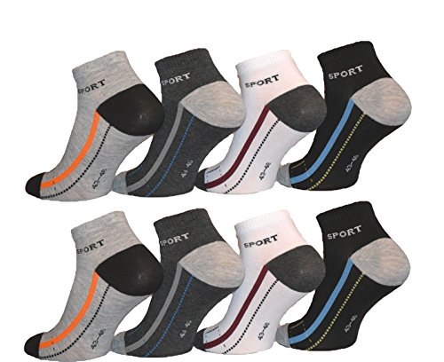 BestSale247 12 pares de calcetines deportivos para hombre, de algodón, 39-42; 43-46, Modelo 5, 43-46