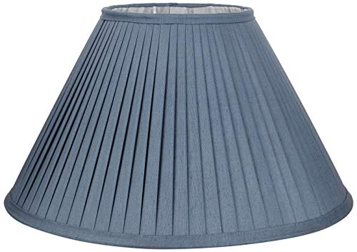 Better & Best Pantalla de lámpara de seda, tabla estrecha, de 40 cm, color azul grisáceo