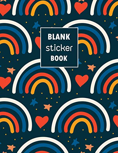 Blank Sticker Book: Sticker Album Rainbow Theme 8.5x11 100 pages