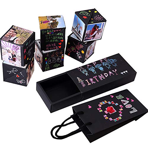 Bouncing Box, caja de regalo, caja de sorpresa creativa para DIY álbum de fotos hecho a mano, scrapbook regalo, si se abre aparecen seis pequeñas cajas llenas de sorpresas.