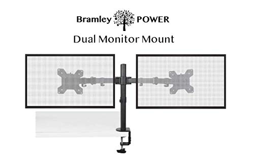 Bramley Power Dual Monitor Pantalla Brazo de Montaje en Escritorio Soporte VESA para Pantalla Doble de 13" a 30" o Funciones de inclinación, Giro y Giro del televisor (Monitor Dual)