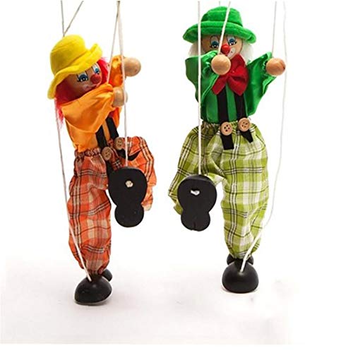 Buty Payaso de Mano de Marionetas de la marioneta Infantil de Marionetas de Madera Juguetes de Colores de Marionetas de la marioneta muñeca Padres e Hijos Juguetes interactivos (Random)