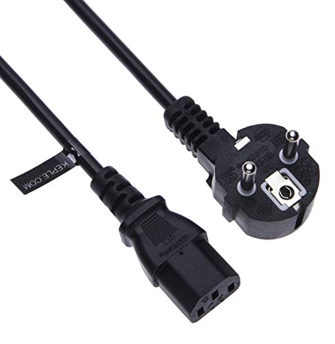 C13 Cable de alimentación Conector de Red de la UE Cable de CA Compatible con Samsung LE32A457C1D LCD TV con Toma de Tierra CEE 7/7 | Conector de alimentación IEC Cable de conexión 250v (2m)