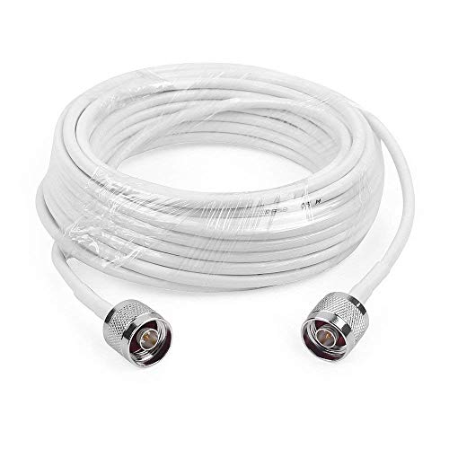 Cable de extensión N Macho a N Macho Conector 50-3 de Baja pérdida de Cable de Antena,10m Longitud,Blanco